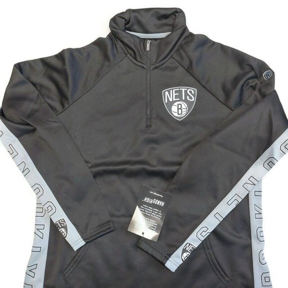Hands High Tops - COPY - NBA Brooklyn Nets Hands High Adult Womens Size L MVP Quarter Zip Pullov…